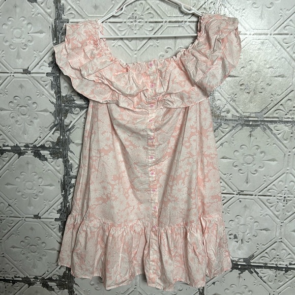 Lisa Marie Fernandez Dresses & Skirts - Lisa Marie Fernandez for Target ruffle light pink floral off shoulder dress